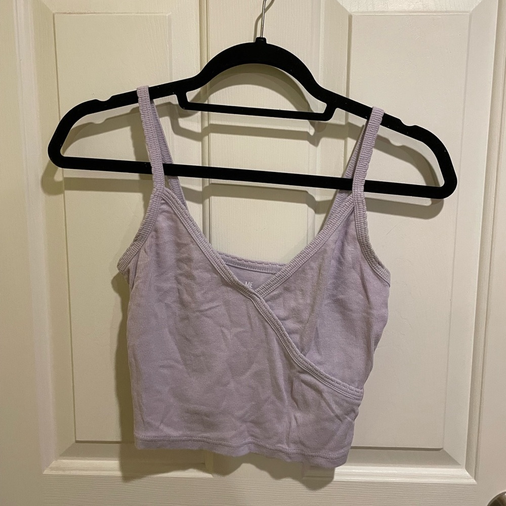 Pacsun Lilac crisscross crop tank top
